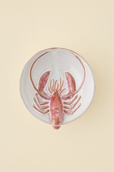 Urban Outfitters Lobster Sculpted Ceramic Serving Bowl In Red At