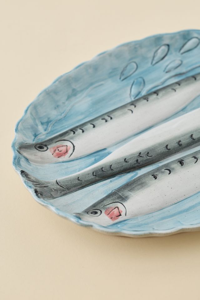 Fish Scalloped Ceramic Serving Platter #1