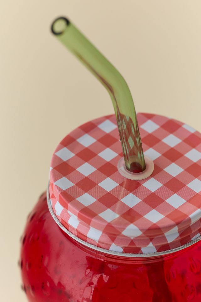 Strawberry Shaped To-Go Glass Tumbler Set #2