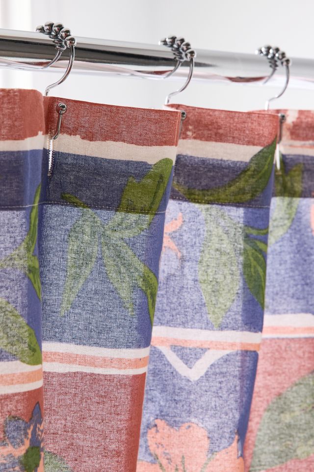 Aria Folk Floral Patterned Shower Curtain #2