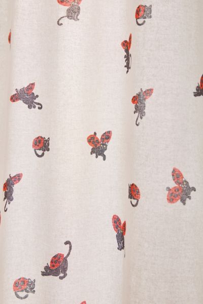 Ladybug Cat Patterned Shower Curtain