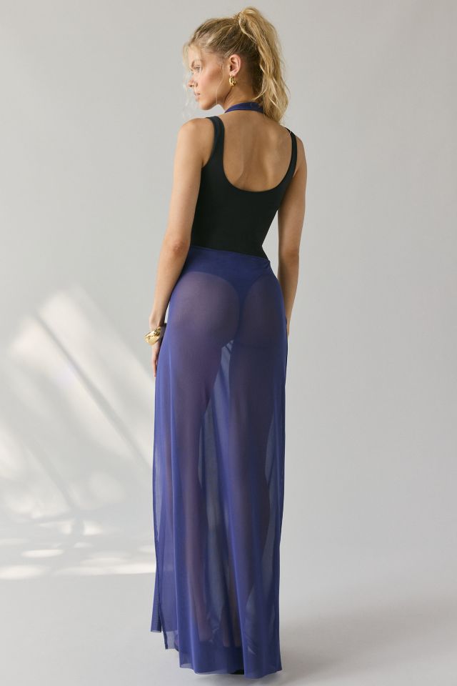 Jaded London Azevedo Sheer Mesh Knotted Halter Maxi Dress #2