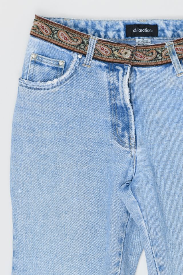 Vintage Y2k Light Wash Jeans with Embroidered Waist #1