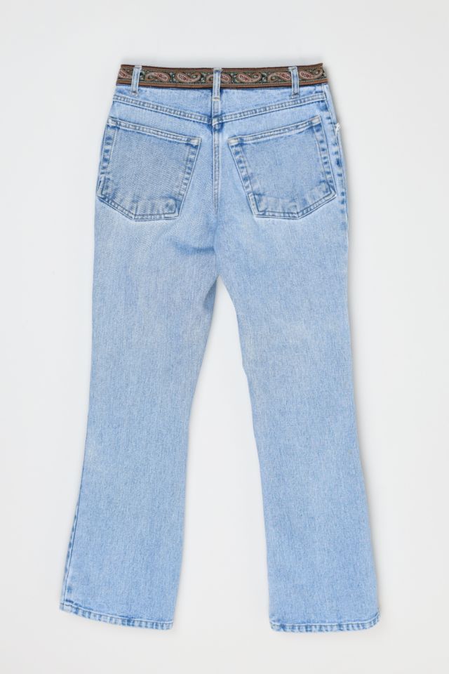 Vintage Y2k Light Wash Jeans with Embroidered Waist #2
