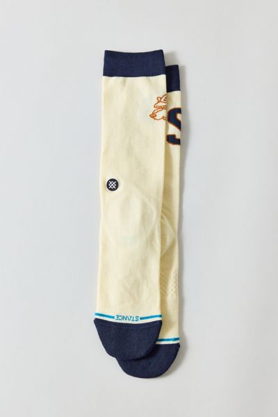 Stance Coyote Varsity Cotton Crew Sock In Canvas, Men's At Urban Outfitters In Neutral
