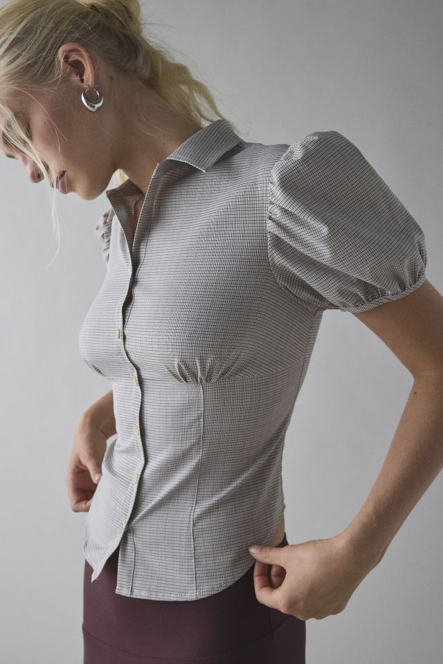Lioness Mon Cheri Puff Sleeve Slim Button-Up Shirt #1