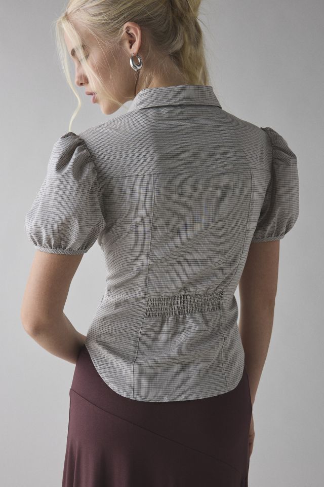 Lioness Mon Cheri Puff Sleeve Slim Button-Up Shirt #3