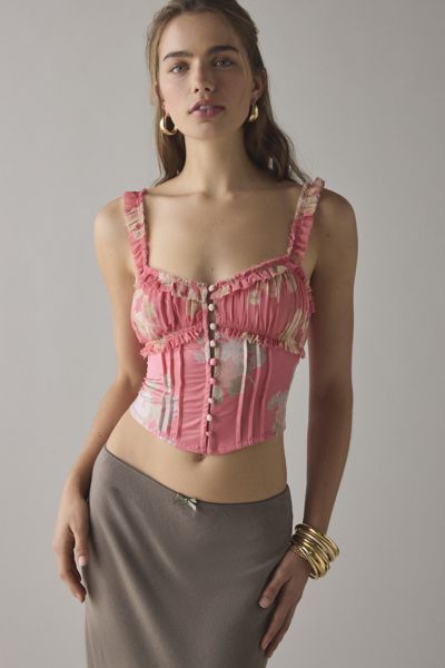 Kimchi Blue Mia Mesh Tiered Strapless Peplum Top