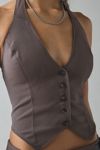 UO Esme Tailored Crop Halter Vest Top