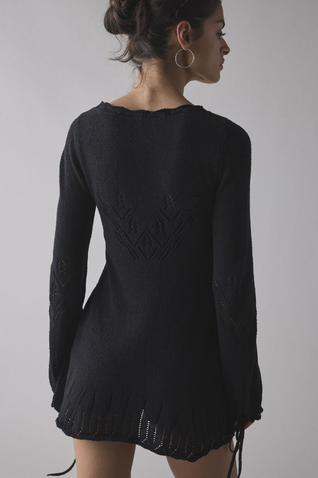 Kimchi Blue Catherine Pointelle Knit Babydoll Tunic Sweater #3