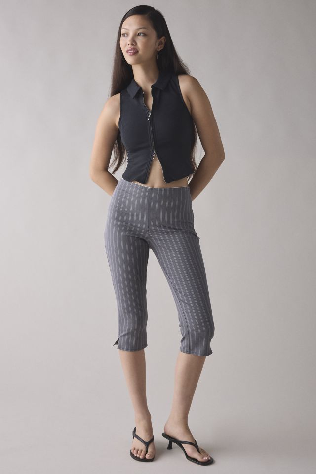 UO Ledia Fitted Seamed Zip-Front Vest Top
