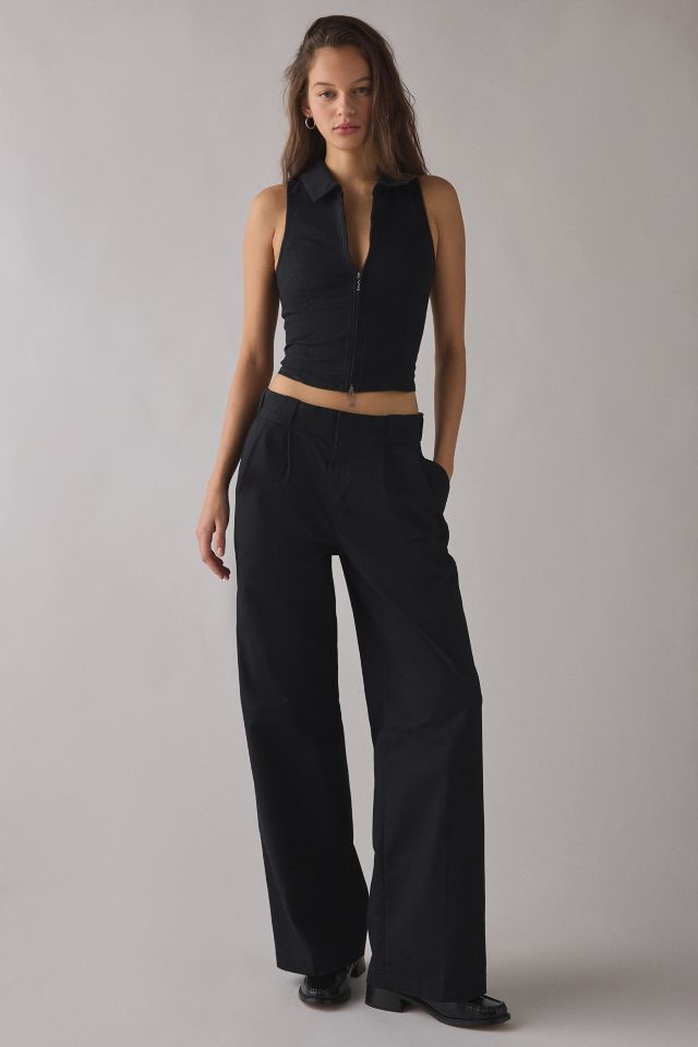 UO Ledia Fitted Seamed Zip-Front Vest Top #2