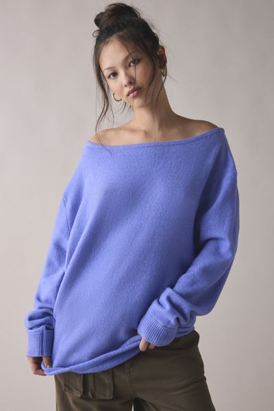 【ララ】 Off The Shoulder Pullover EXLURA Women's 024New Off Shoulder Sweater Batwing Sleeve