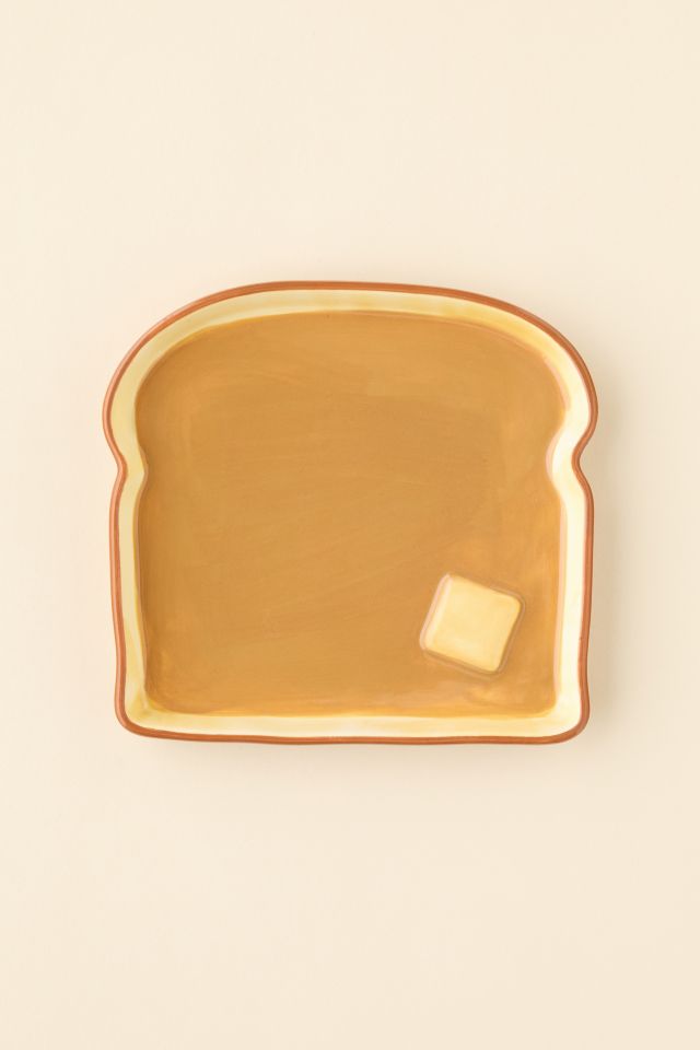 Buttered Toast Shaped Ceramic Dinner Plate #1
