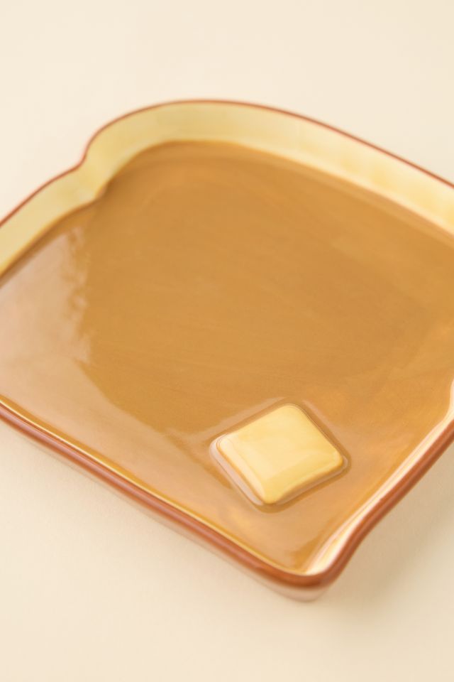 Buttered Toast Shaped Ceramic Dinner Plate #2