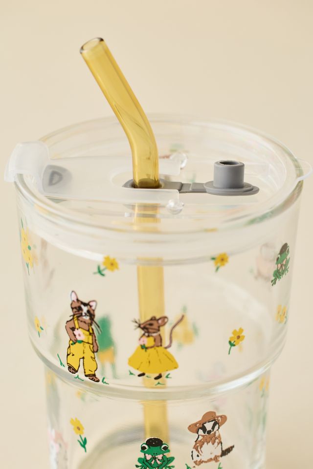 Claire Party Animals To-Go Glass Tumbler Cup #1
