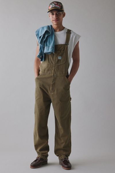 Lee Railroad Stripe Workwear Bib Overalls In Brown