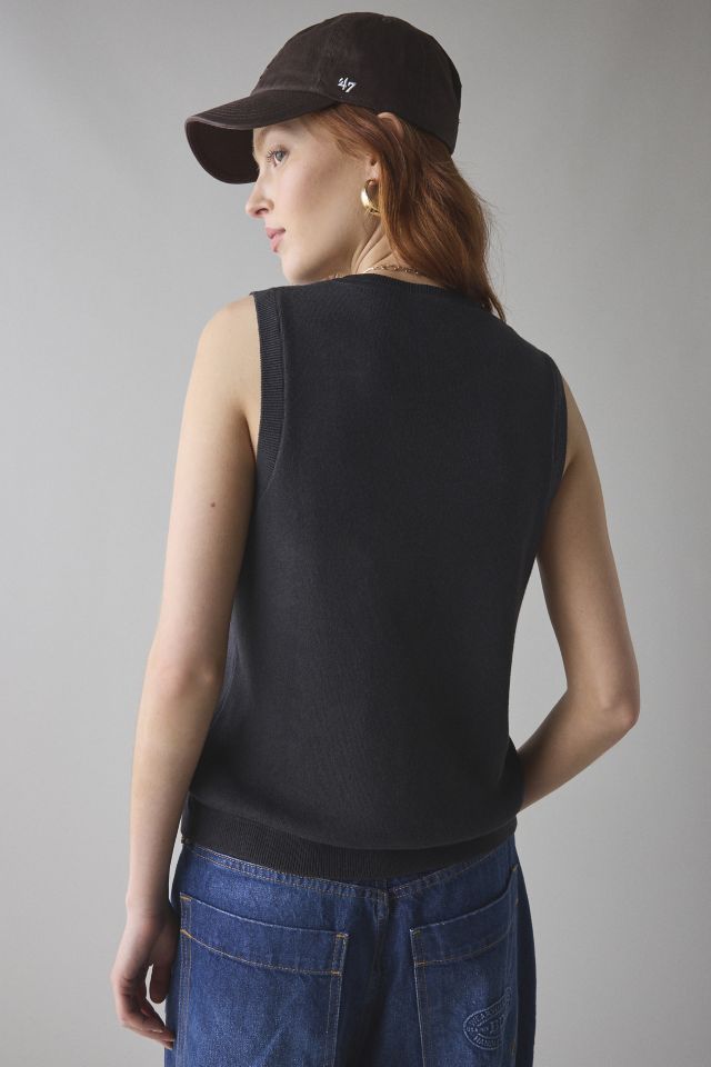 BDG Monica Button-Front Flyaway Sweater Vest Top #2