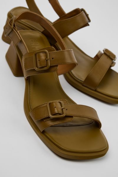 CAMPER KORA STRAPPY LEATHER SANDAL IN GREEN, WOMEN'S AT URBAN OUTFITTERS 