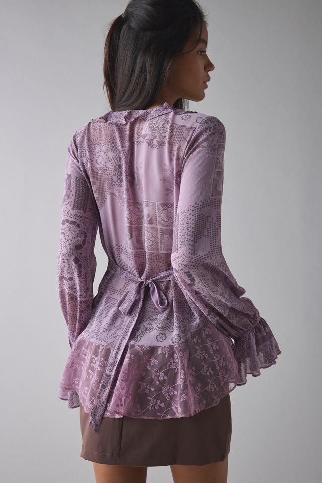 Kimchi Blue Dream Catcher Ruffle Bell Sleeve Flyaway Blouse #2