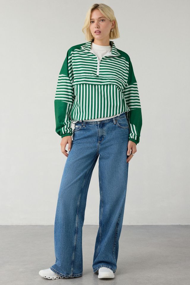 Beach Riot Vespera La Paloma Stripe Quarter Zip Pullover Jacket #3