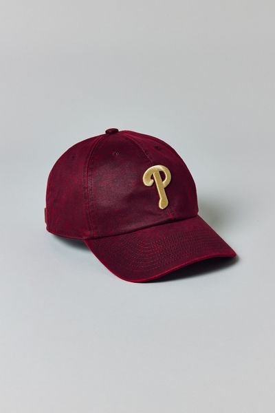 Mitchell & Ness MLB Philadelphia Phillies Logo Faux Leather Dad Hat