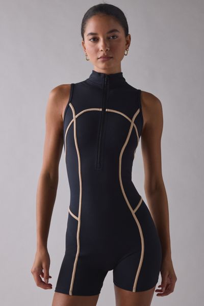Beach Riot Matrix Half-Zip Sleeveless Romper