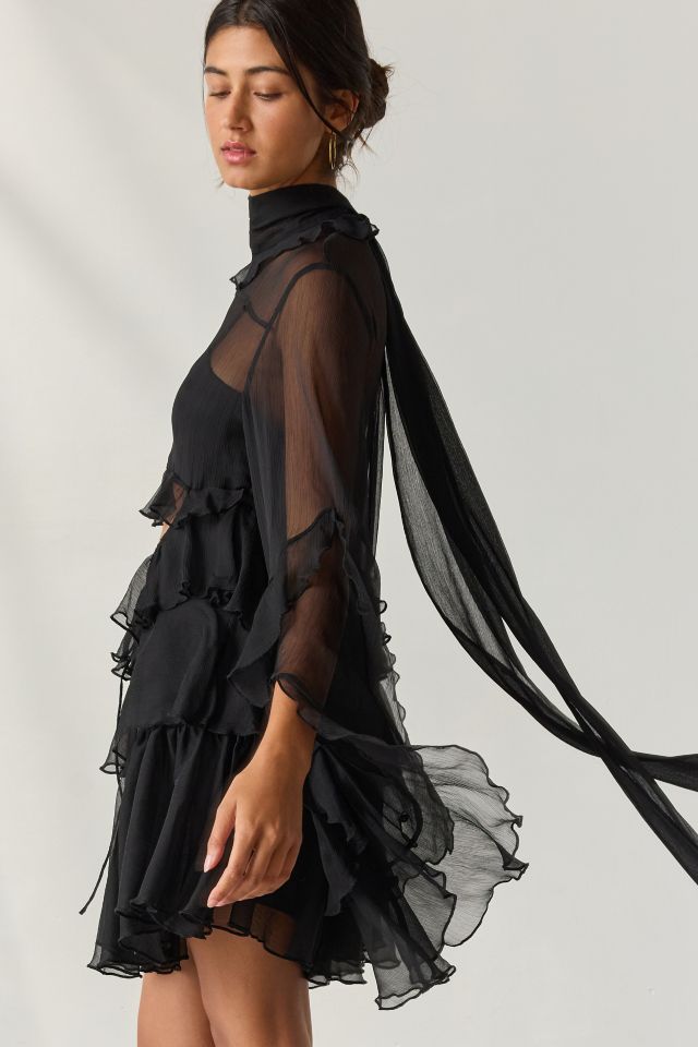 Bardot Anyssa Tiered Ruffle Cutout Babydoll Mini Dress #2