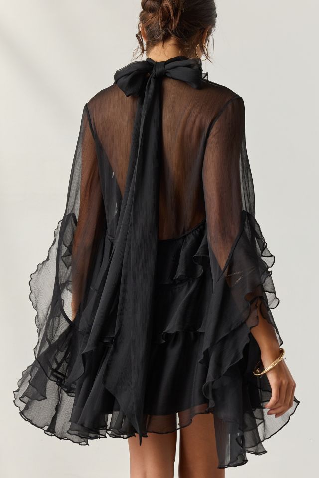 Bardot Anyssa Tiered Ruffle Cutout Babydoll Mini Dress #3
