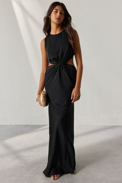 Bardot Esfria Twist-Front Open Back Cutout Maxi Dress Product Page