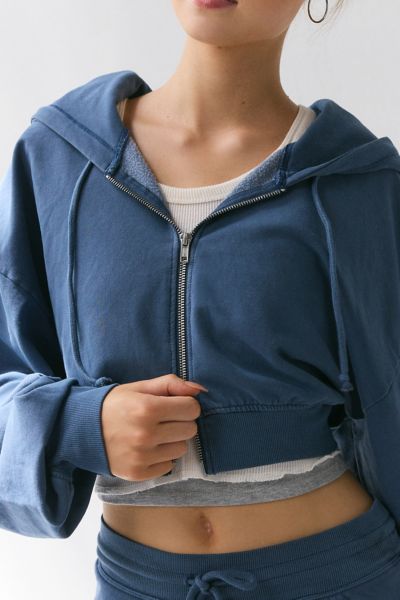 Out From Under Selene Cropped Zip-Up Hoodie Sweatshirt