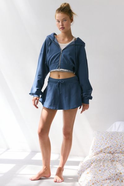 Out From Under Selene Cropped Zip-Up Hoodie Sweatshirt