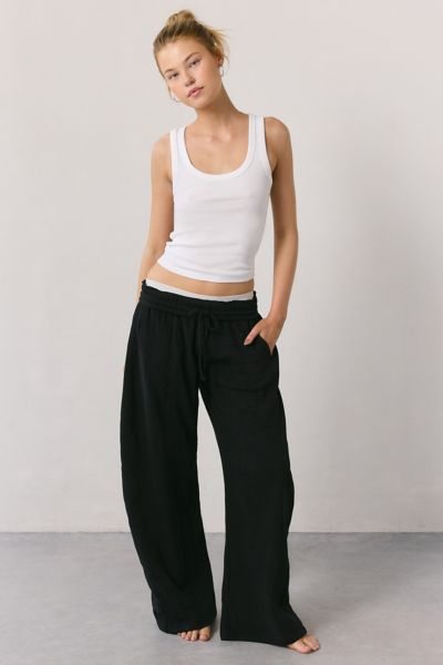 Out From Under Lazy Day Baggy Barrel Sweatpant In Black, Women's At Urban Outfitters In Black