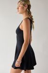 UO How Sweet Boatneck Drop Waist Knit Mini Dress