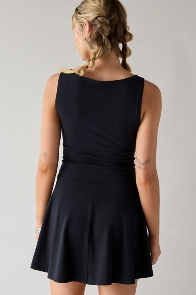 UO How Sweet Boatneck Drop Waist Knit Mini Dress