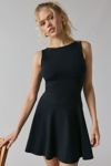 UO How Sweet Boatneck Drop Waist Knit Mini Dress