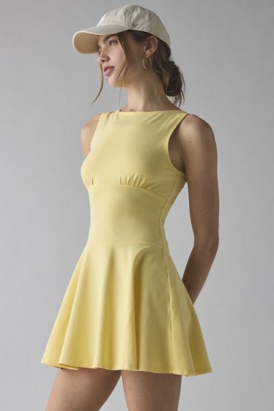 UO How Sweet Boatneck Drop Waist Knit Mini Dress