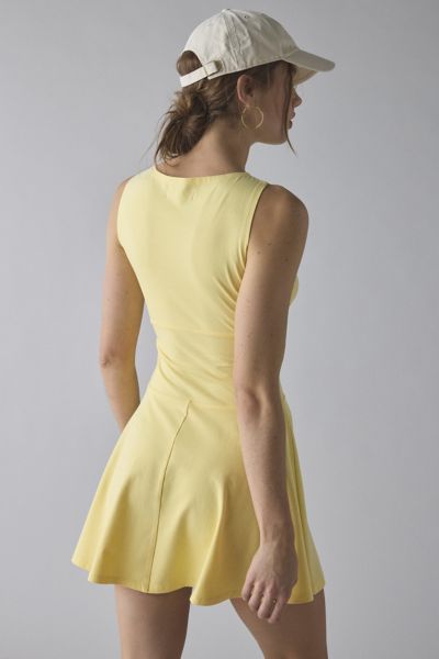 UO How Sweet Boatneck Drop Waist Knit Mini Dress