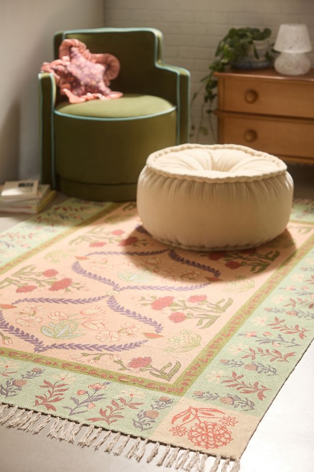 Waverly Floral Screen Printed Rug #1