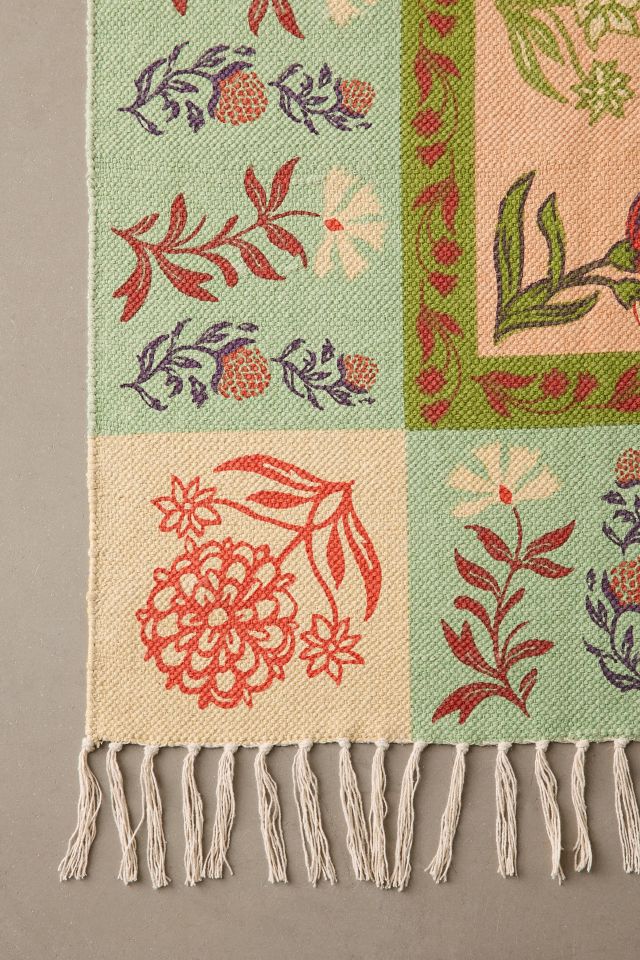 Waverly Floral Screen Printed Rug #3