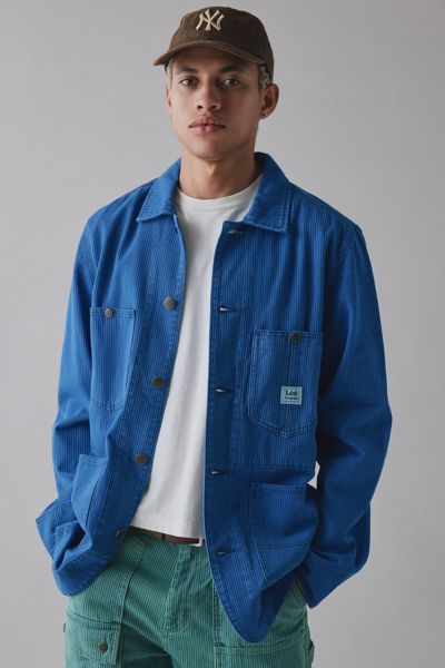 Lee X Crayola Chore Jacket In Violet Blue Stripe, Men's At Urban Outfitters In Blue