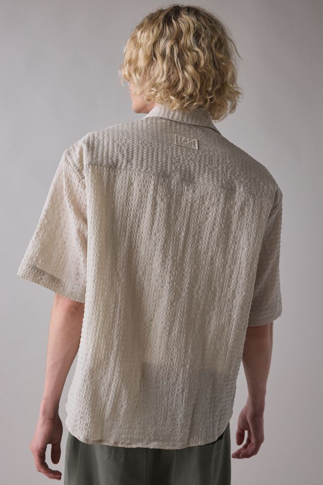 LC23 Seersucker Zip-Up Short Sleeve Shirt #1