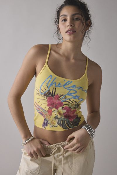 Urban Outfitters Chileno Bay Tropical Graphic Cropped Cami In Yellow, Women's At  In Yellow