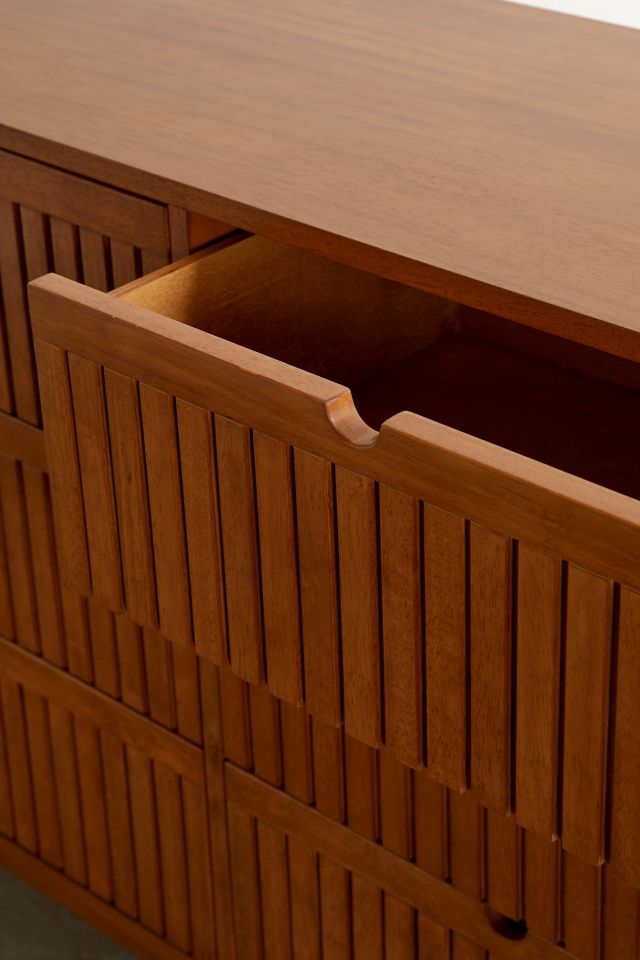 Juliette Fluted Wood 6-Drawer Dresser #4