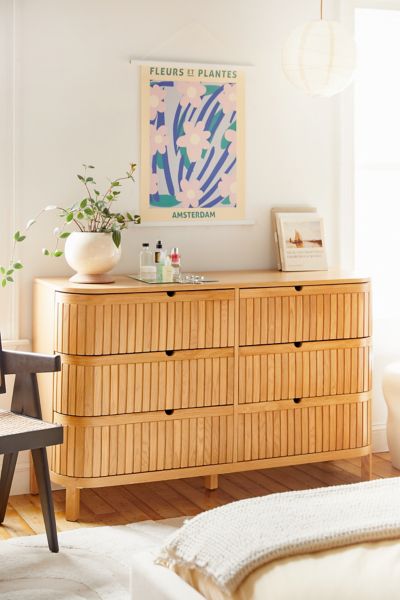 Aria Tall 4-Drawer Squiggle Dresser