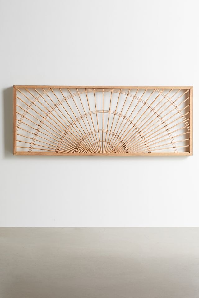 Sol Wooden Sun Beam Floating Headboard - Bohemian Style