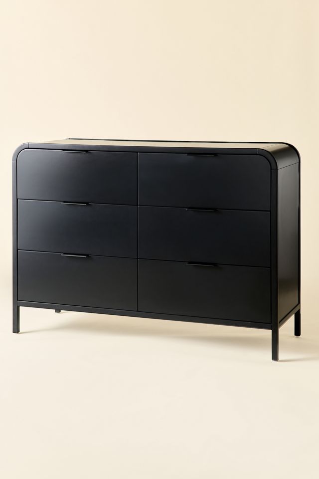 dress shirts for men black Modern Black 6-Drawer Dresser for Bedroom main image 1