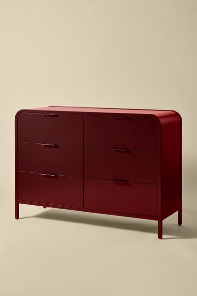 Urban Outfitters Kane 6-drawer Dresser In Maroon At  In Red