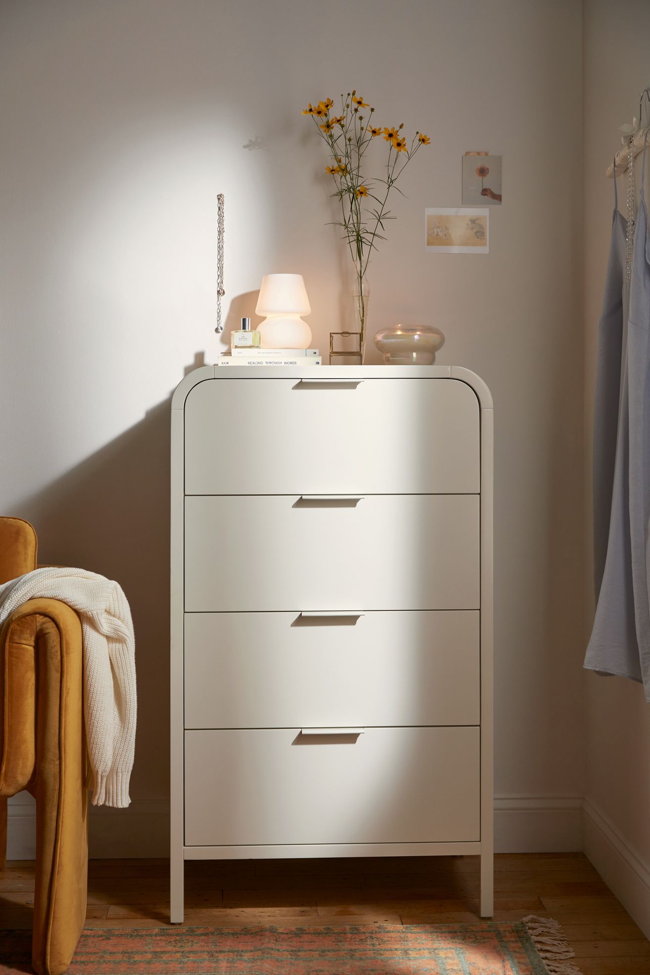 Kane Tall 4-Drawer Dresser - Ivory, Regular, ONE SIZE