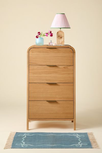 Urban Outfitters Kane Tall 4-drawer Wood Dresser In Natural At